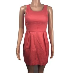 J Crew coral fit and flare dress. Fully lined